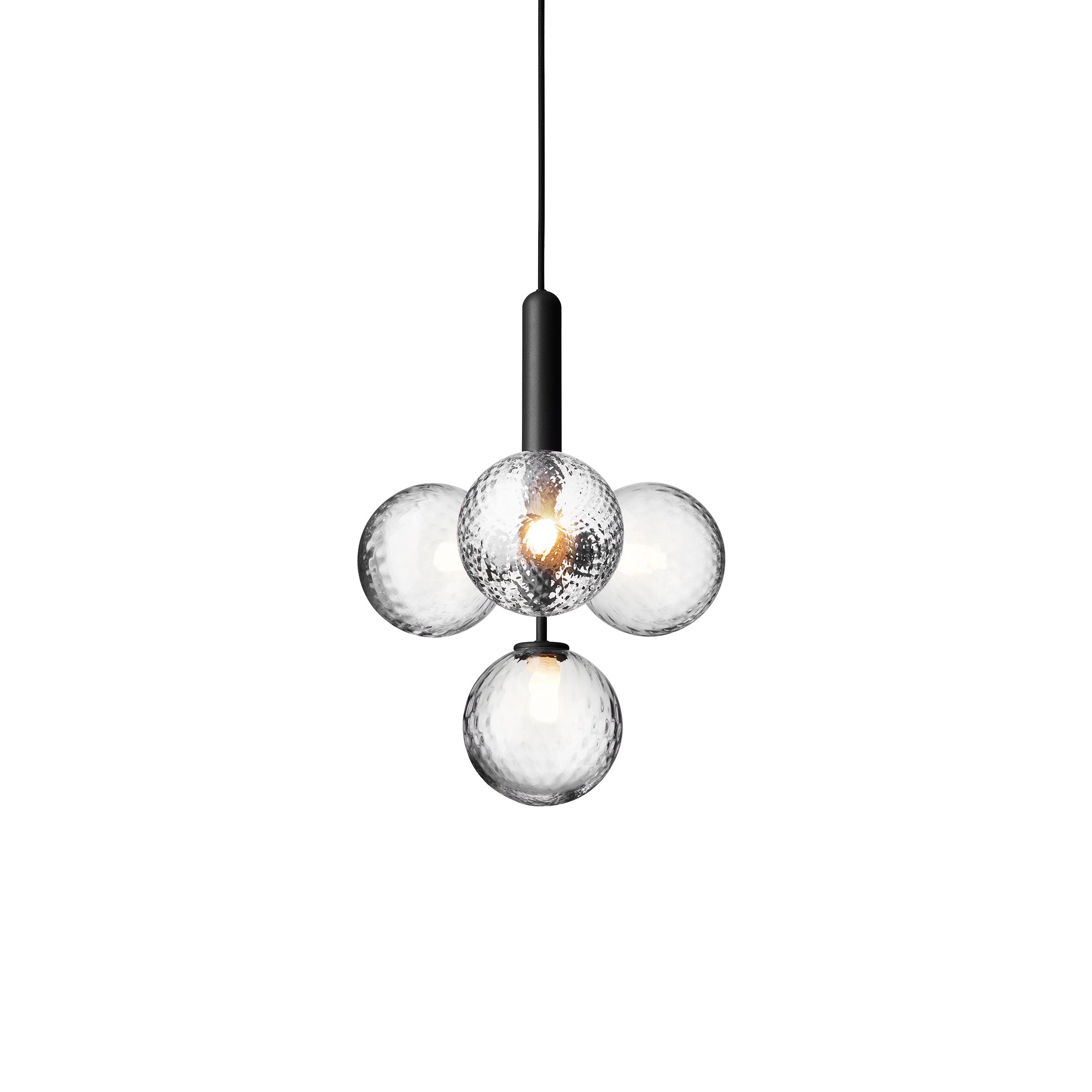 Miira 4 Chandelier: Rock Grey + Optic Clear