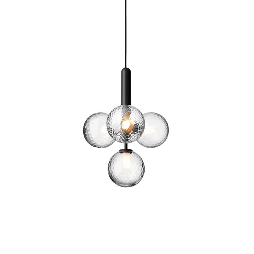 Miira 4 Chandelier: Rock Grey + Optic Clear