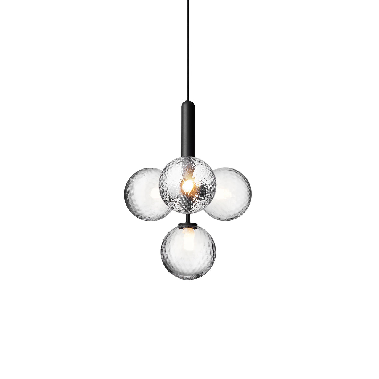 Miira 4 Chandelier: Rock Grey + Optic Clear