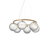 Miira 6 Circular Chandelier: Optic Clear + Brass