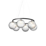 Miira 6 Circular Chandelier: Optic Clear + Rock Grey