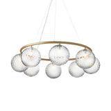 Miira 8 Circular Chandelier: Optic Clear + Brass