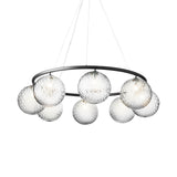Miira 8 Circular Chandelier: Optic Clear + Rock Grey