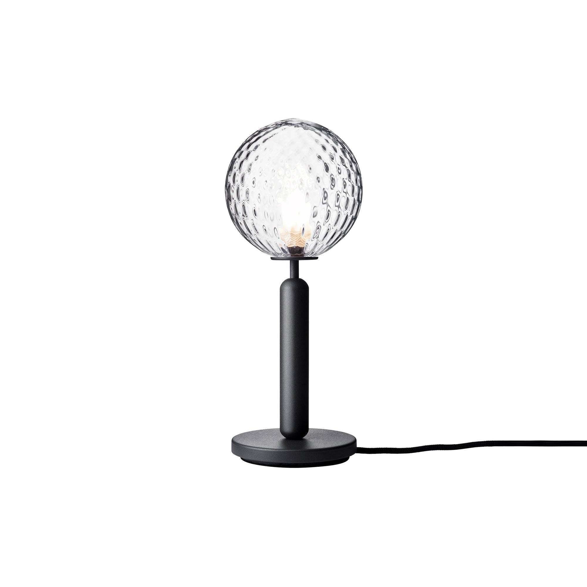Miira Table Lamp: Optic Clear + Rock Grey