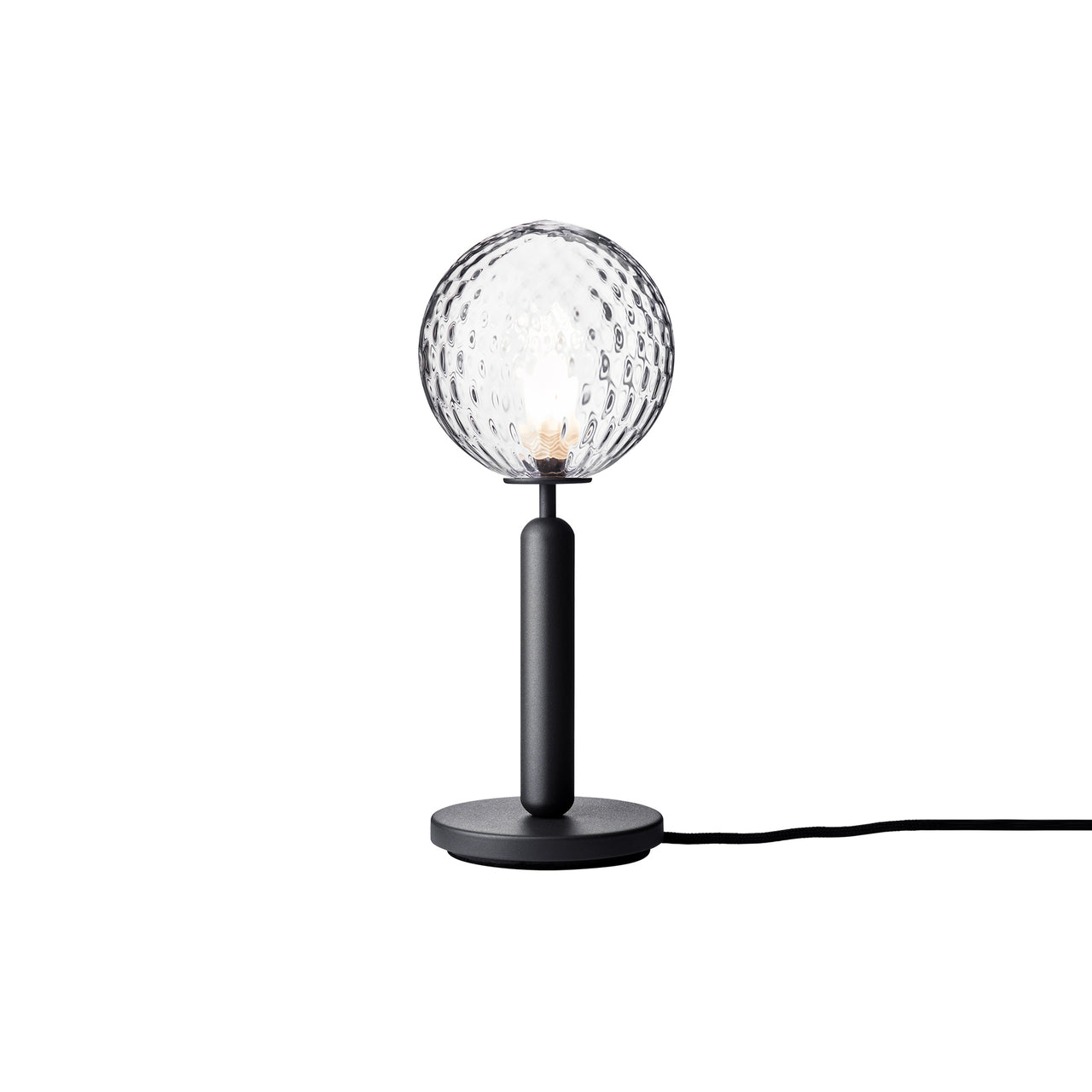 Miira Table Lamp: Optic Clear + Rock Grey