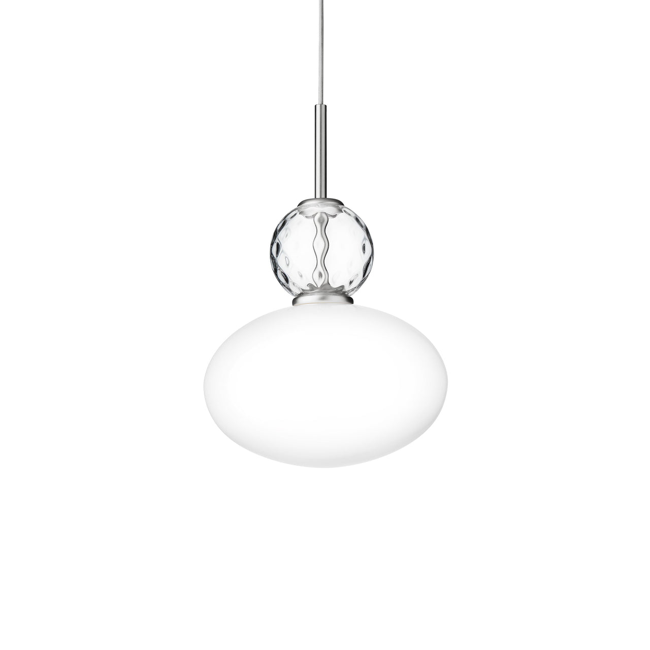 Rizzatto 32 Pendant Lamp: Satin Silver + Silver