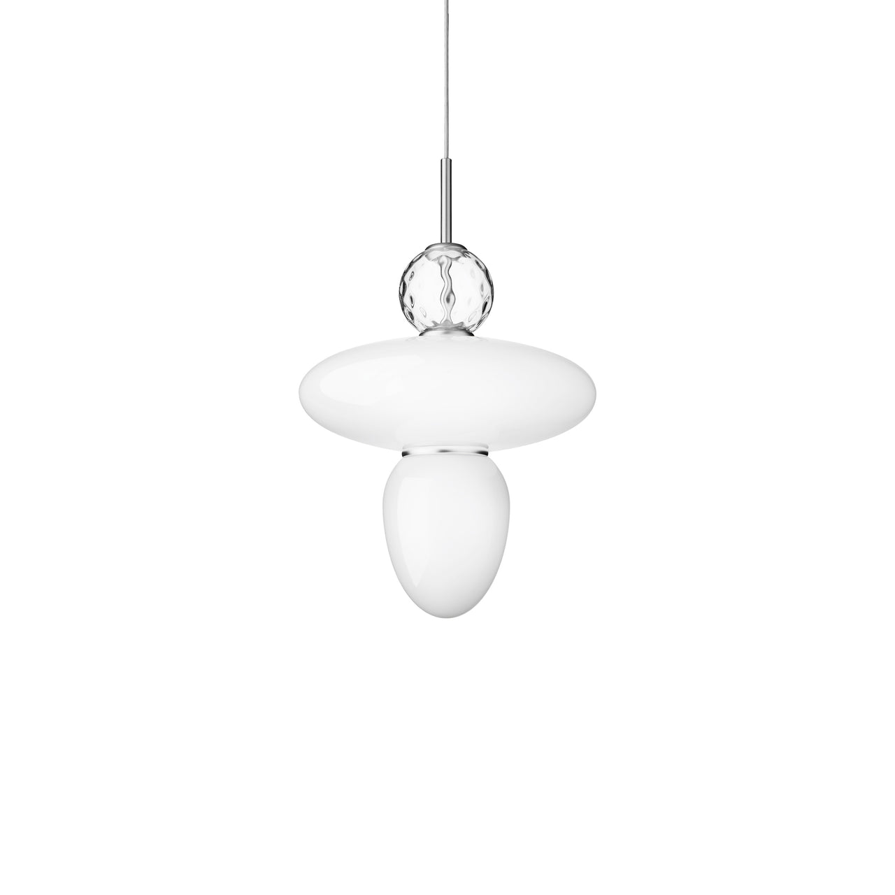 Rizzatto 43 Pendant Lamp: Satin Silver + Silver