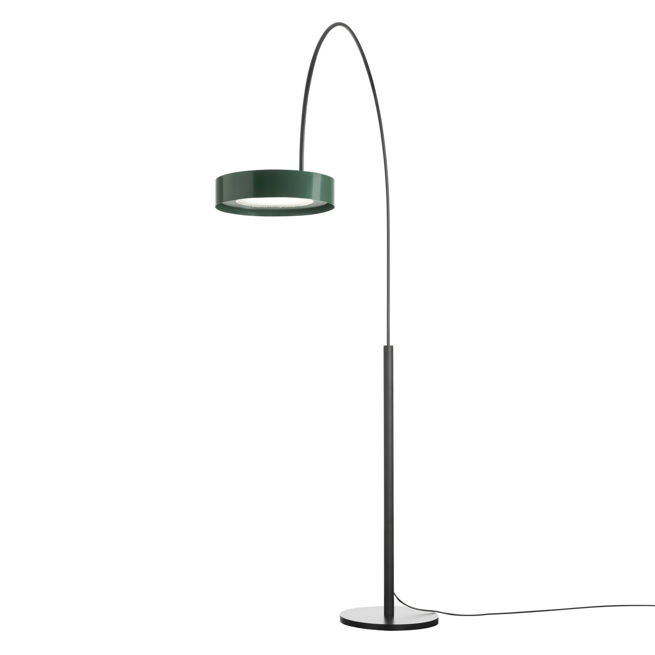 Berlin Arched Floor Lamp: Outdoor + Matt Black + Green