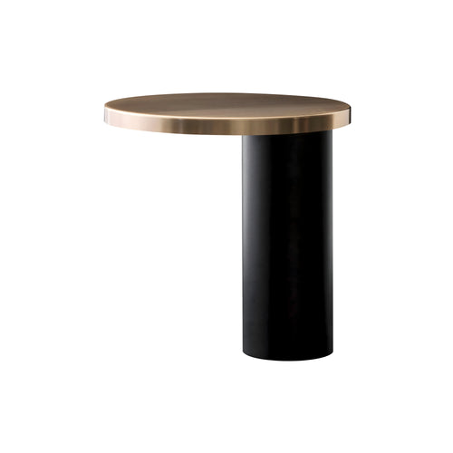 Cylinda Table Lamp: Matt Black + Satin Gold 