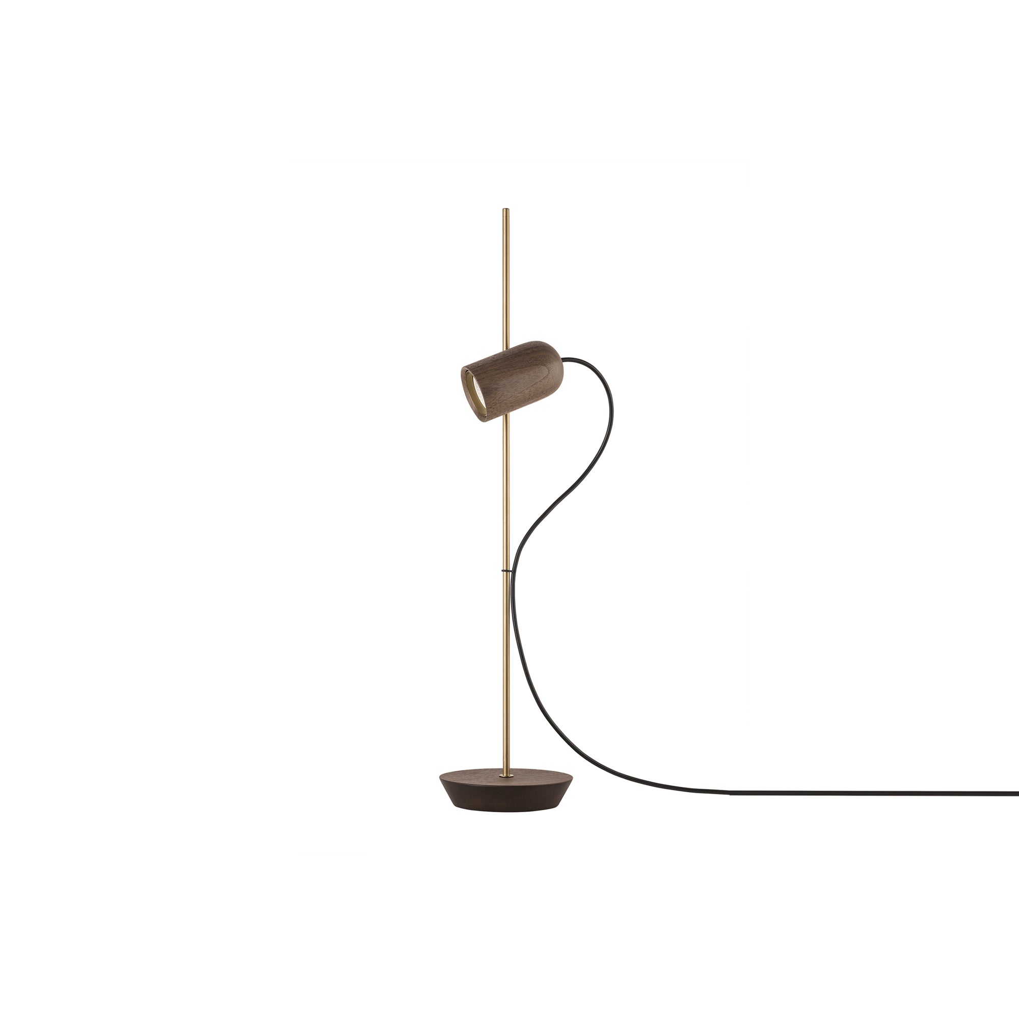 Onfa Table Lamp: Walnut + Brass