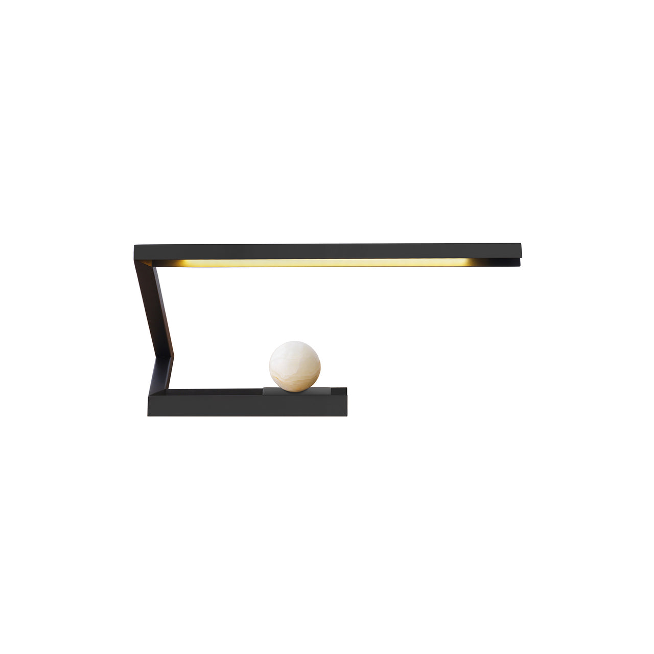 Oud LED Table Lamp: Matt Black + Honey Onyx