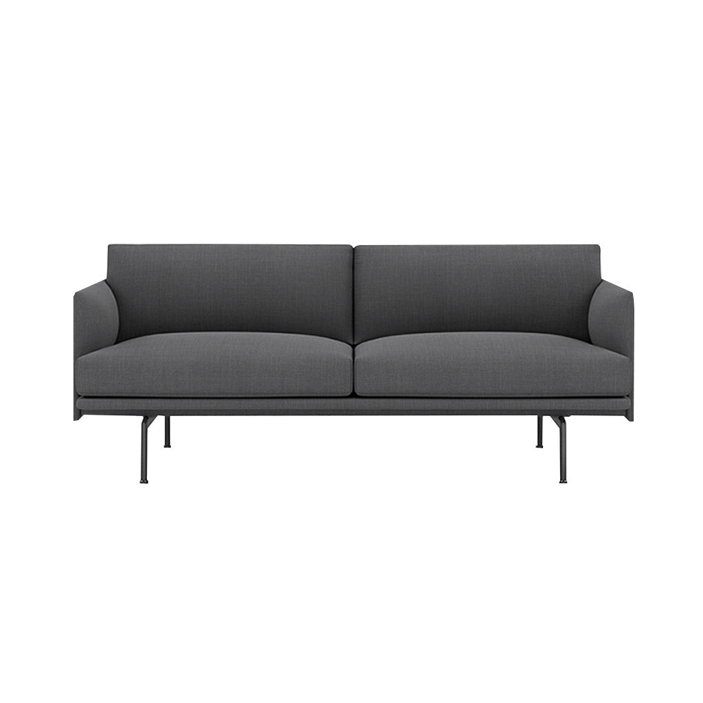 Outline 2-Seater Sofa: Black + Remix 163