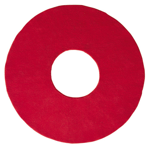 O  Hand Tufted Round Rug: Extra Large + Red