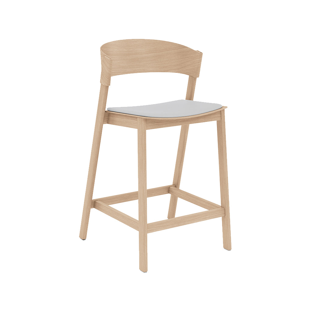 Cover Counter Stool: Upholstered + Oak + Without Footrest