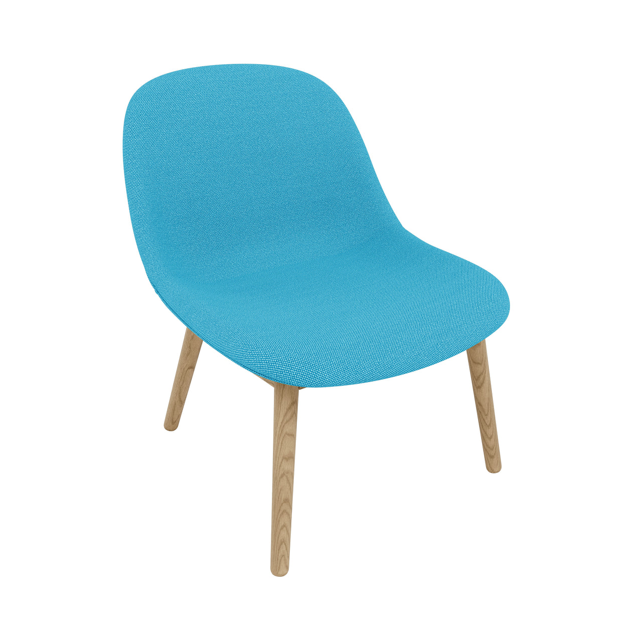 Fiber Lounge Chair: Wood Base + Upholstered + Oak