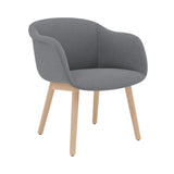 Fiber Soft Armchair: Wood Base + Upholstered Shell + Oak