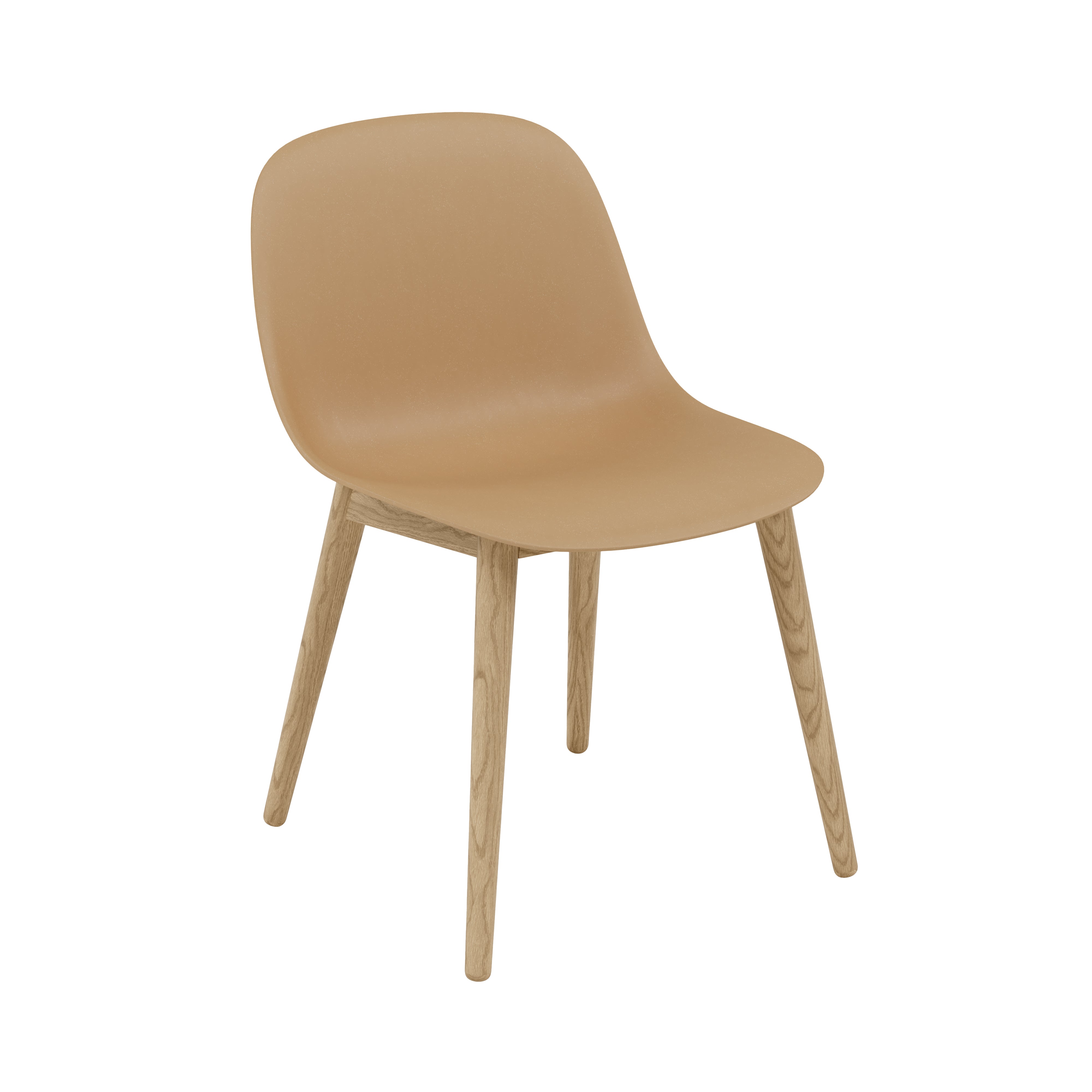 Fiber Side Chair: Wood Base + Recycled Shell + Oak + Ochre