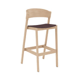 Cover Bar Stool: Upholstered + Oak + Without Footrest