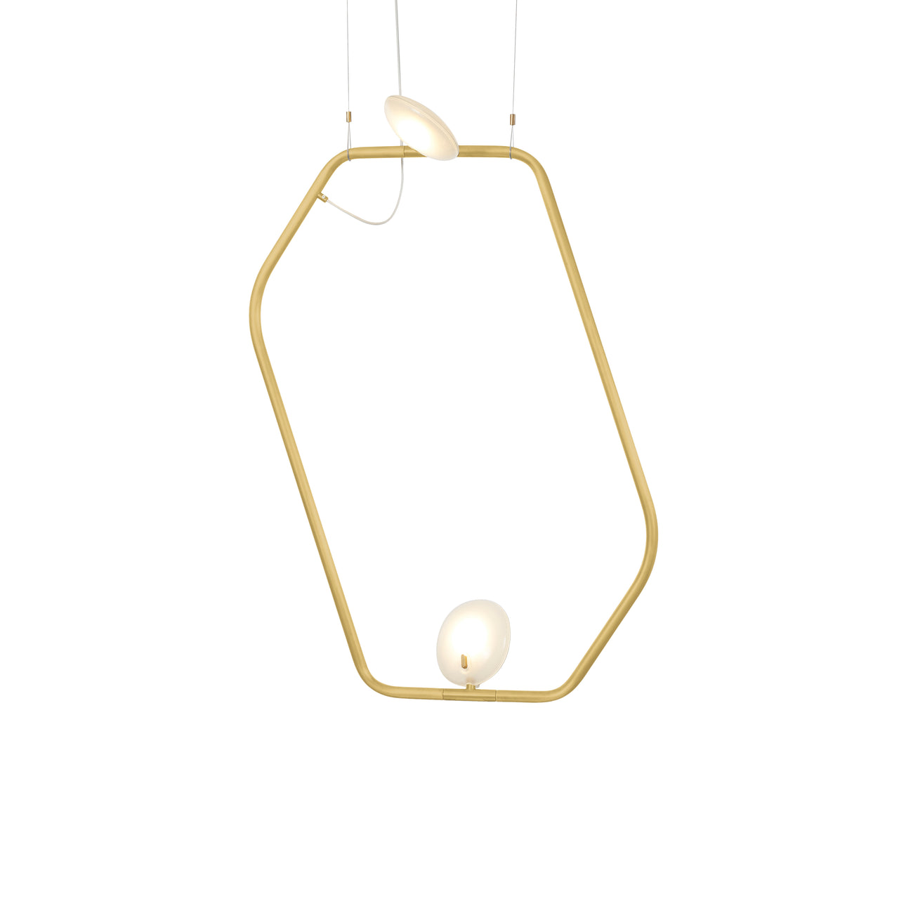 Palindrome Single Pendant: 2 Heads + Ochre Yellow