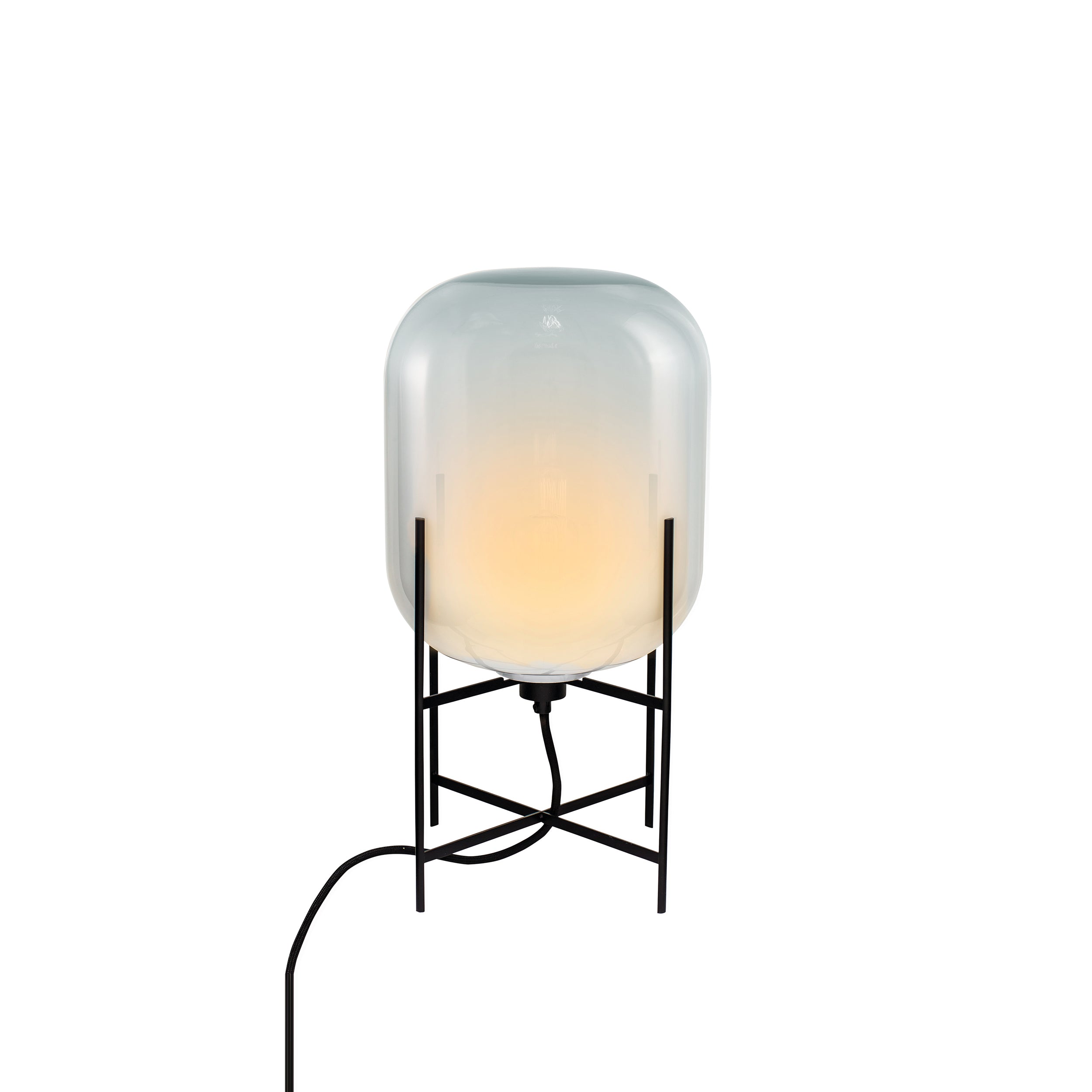 Oda Table Lamp: Moonlight White + Black