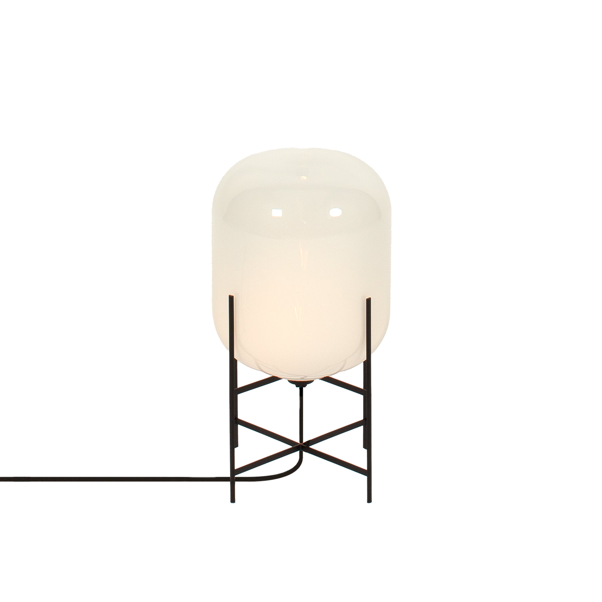 Oda Table Lamp: White + Black