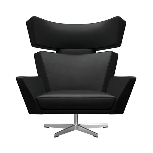 Oksen Swivel Lounge Chair: Brushed Aluminum