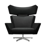 Oksen Swivel Lounge Chair: Brushed Aluminum