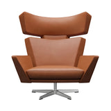 Oksen Swivel Lounge Chair: Brushed Aluminum