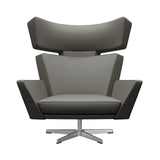 Oksen Swivel Lounge Chair: Brushed Aluminum