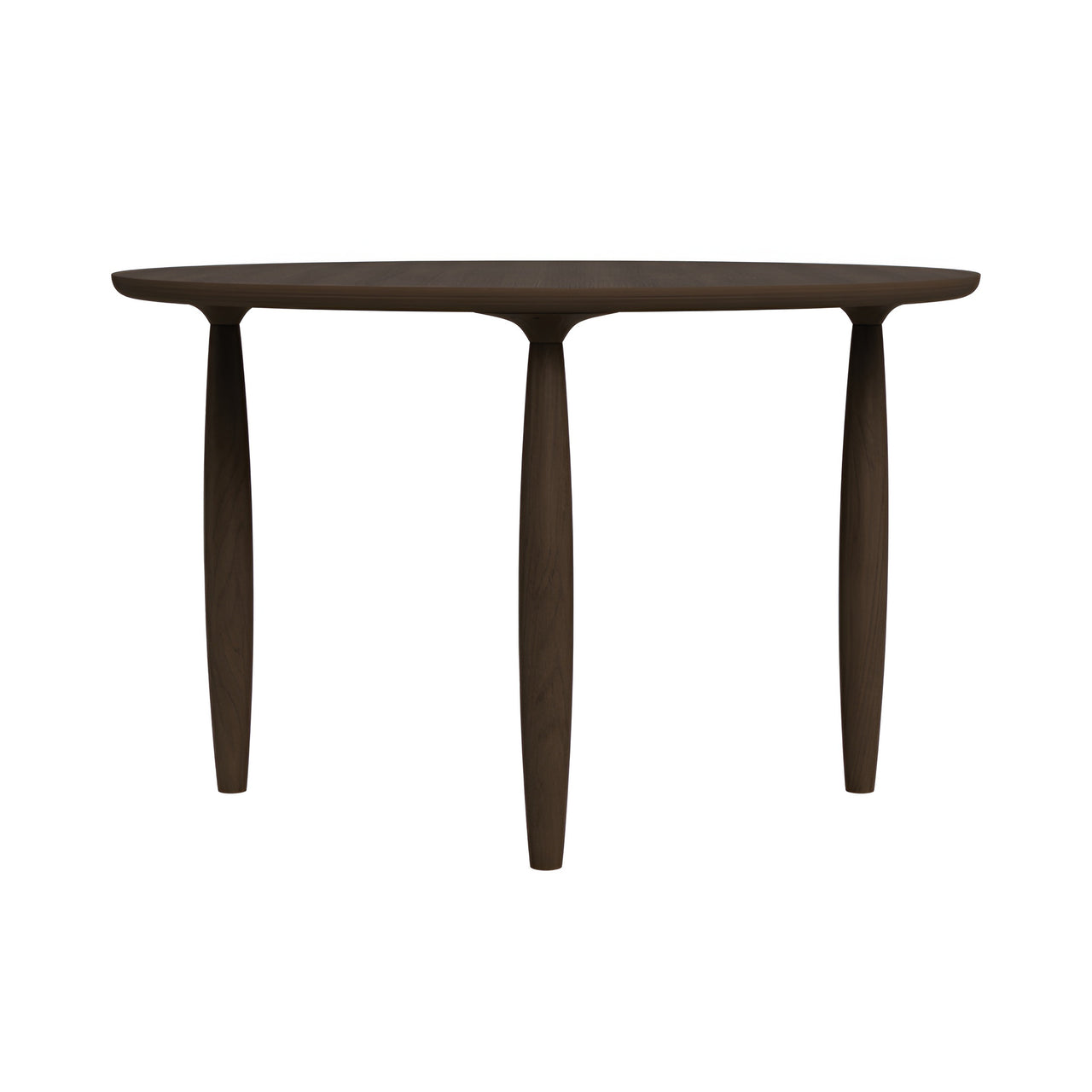 Oku Dining Table: Round + Dark Smoked Oak