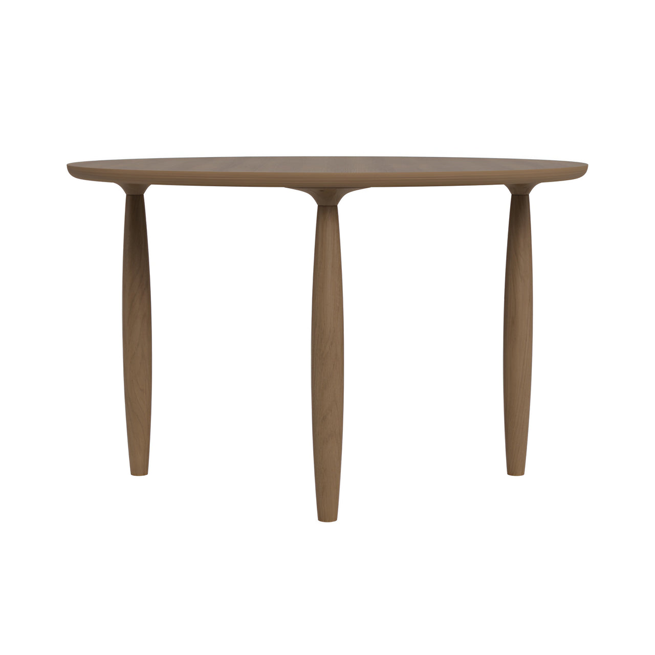 Oku Dining Table: Round + Light Smoked Oak