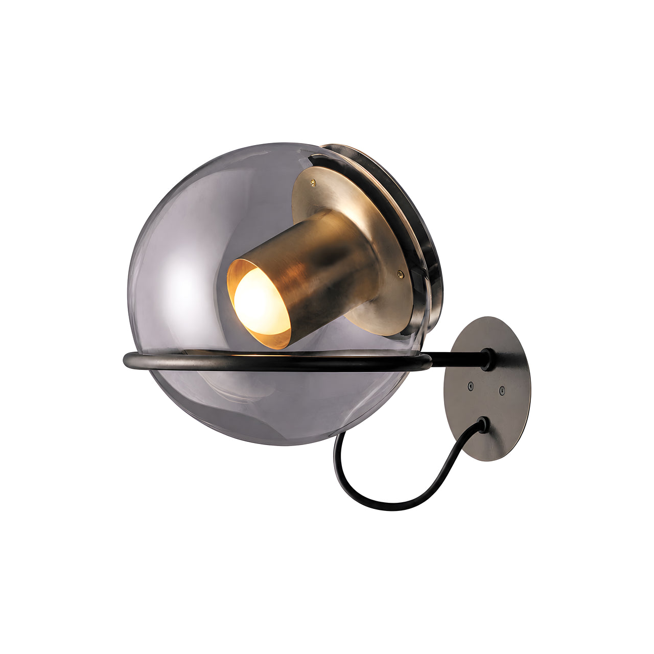 The Globe Wall Lamp: Satin Gold + Anodic  Bronze