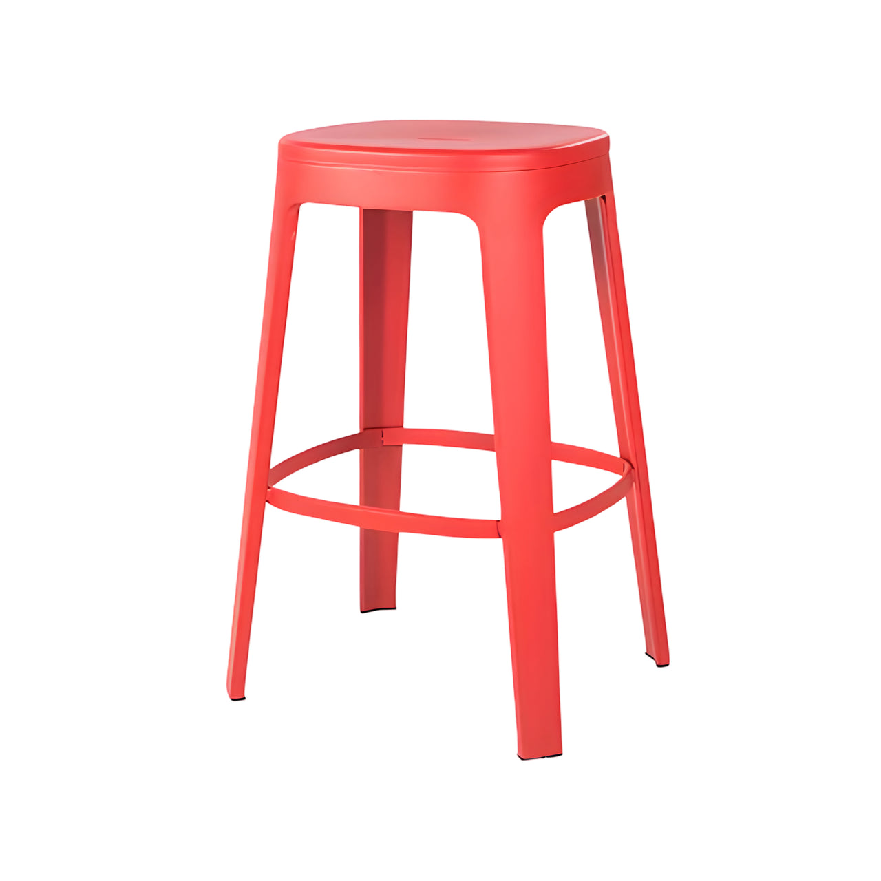 Ombra Bar + Counter Stool: Stacking + Counter + Traffic Red