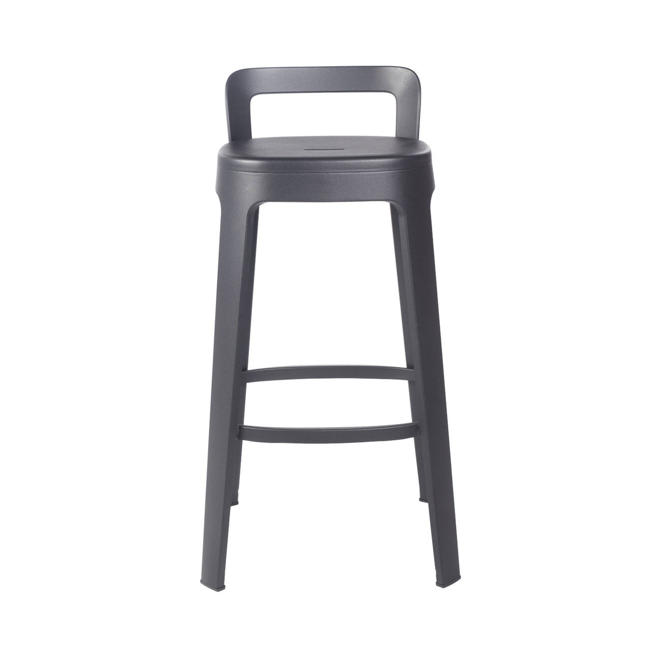 Ombra Bar + Counter Stool with Backrest: Bar + Black