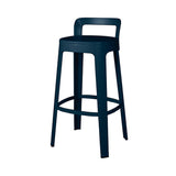 Ombra Bar + Counter Stool with Backrest: Bar + Blue