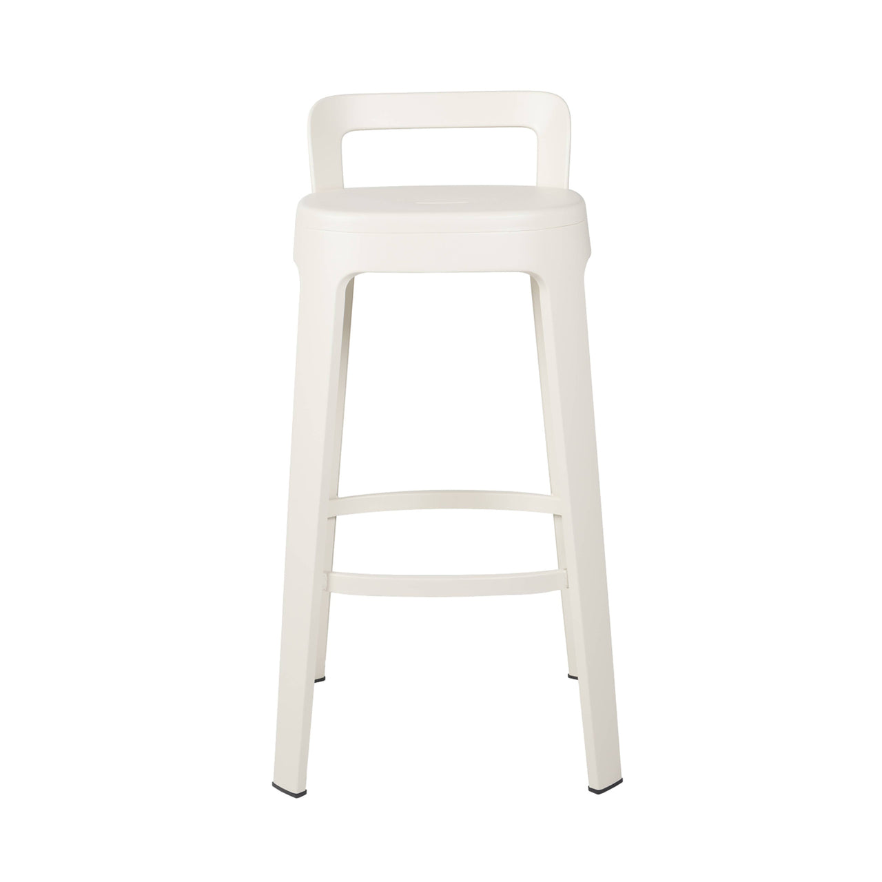 Ombra Bar + Counter Stool with Backrest: Bar + White