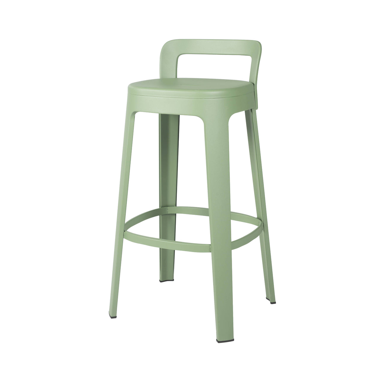 Ombra Bar + Counter Stool with Backrest: Bar + Green