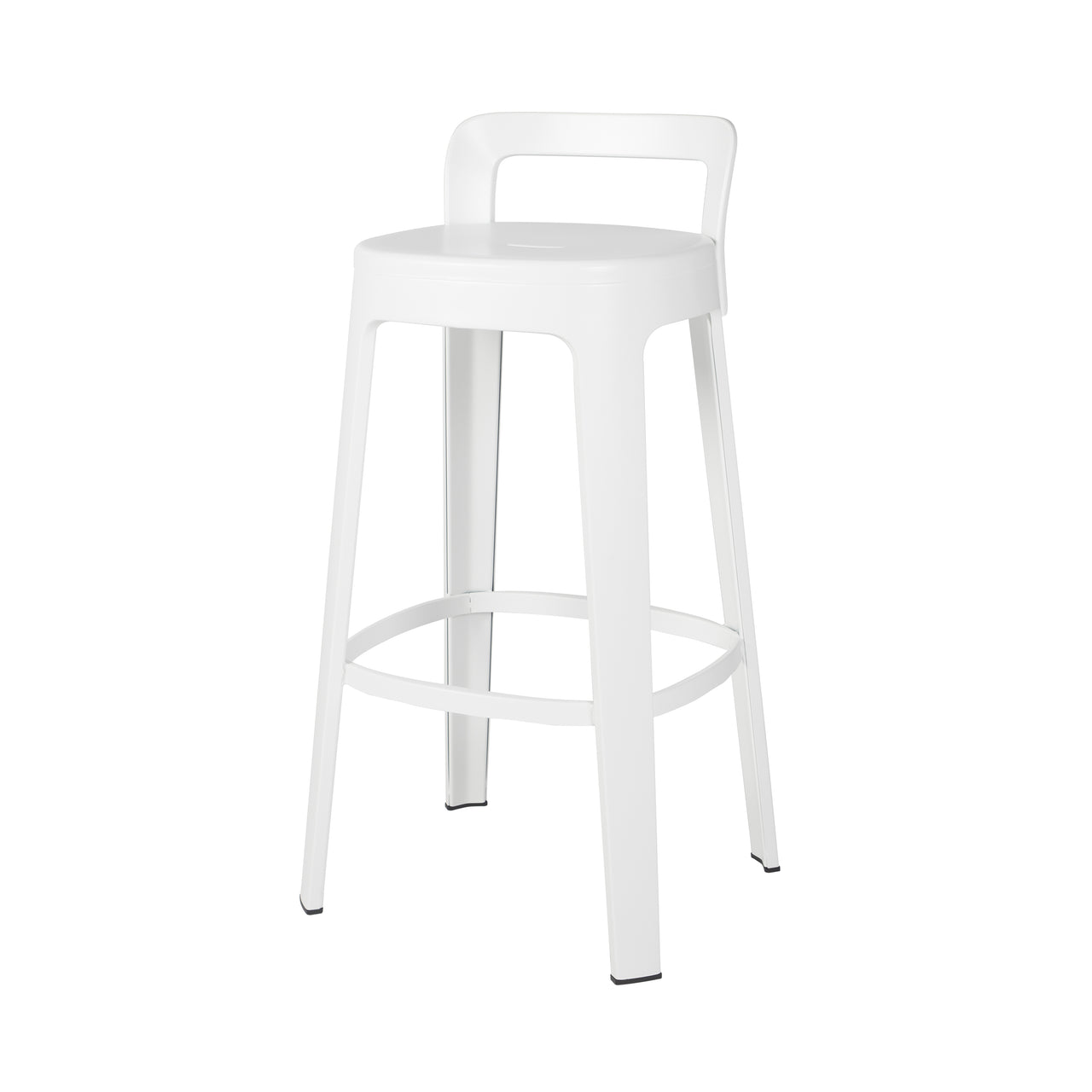 Ombra Bar + Counter Stool with Backrest: Bar + White