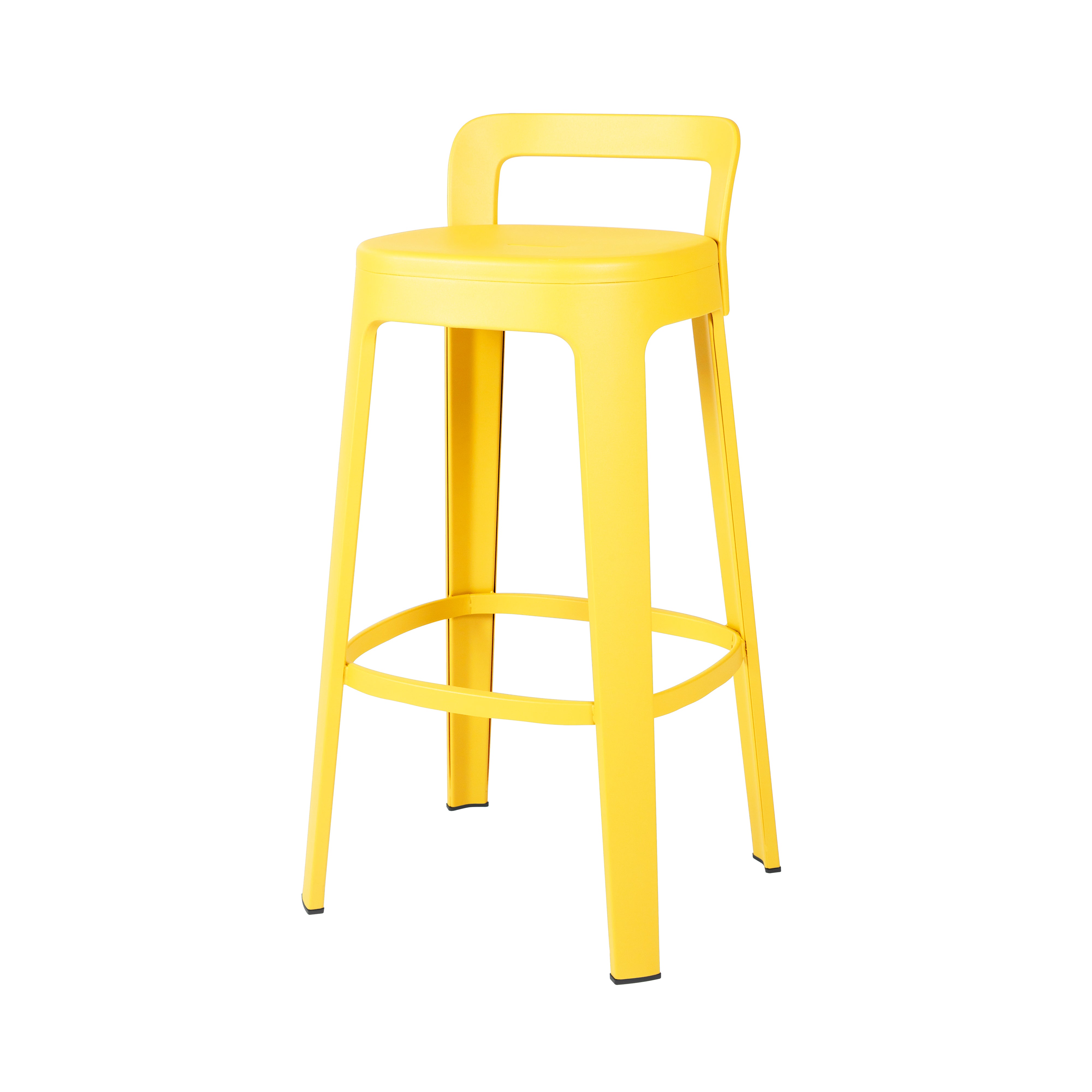 Ombra Bar + Counter Stool with Backrest: Bar + Yellow