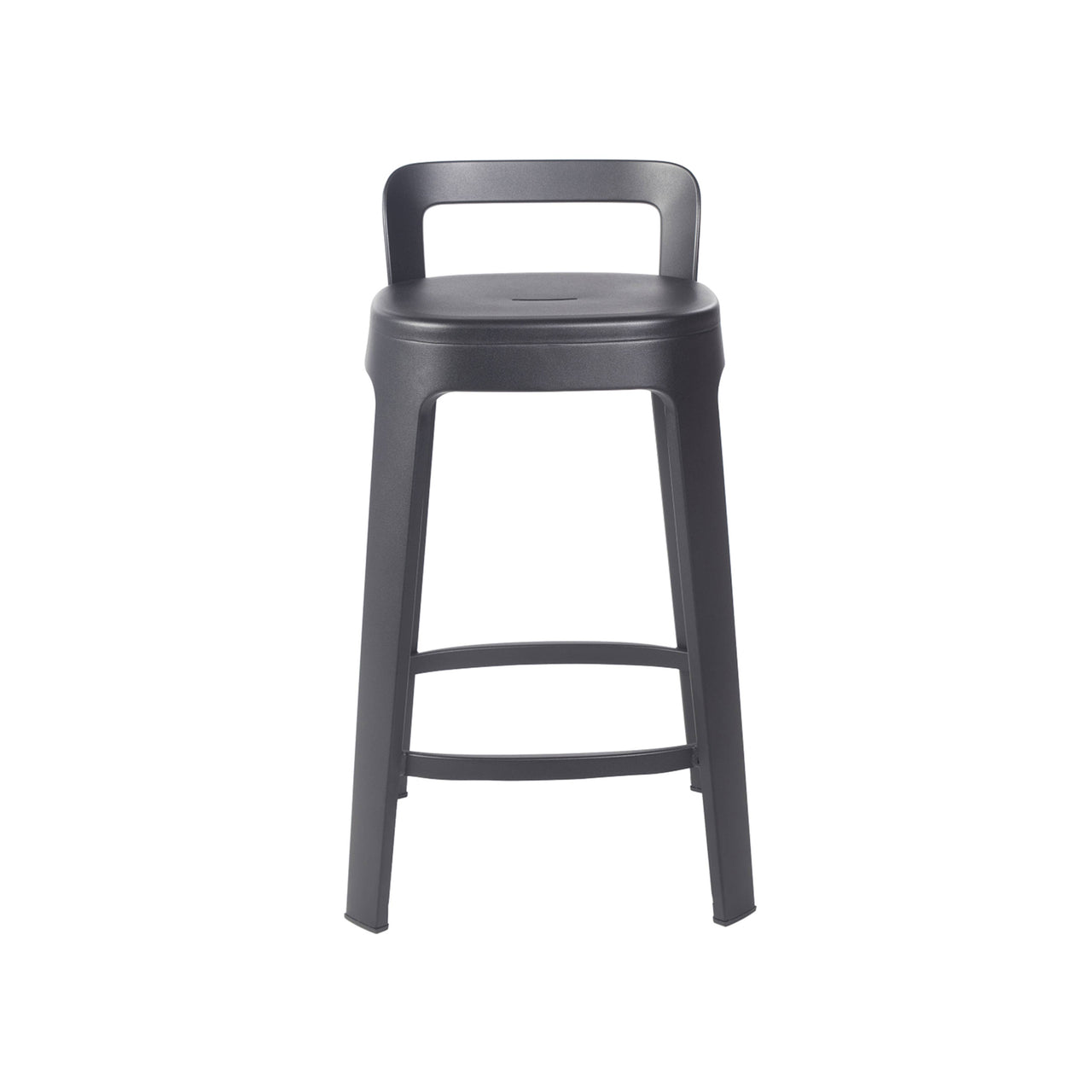 Ombra Bar + Counter Stool with Backrest: Counter + Black