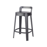 Ombra Bar + Counter Stool with Backrest: Counter + Black