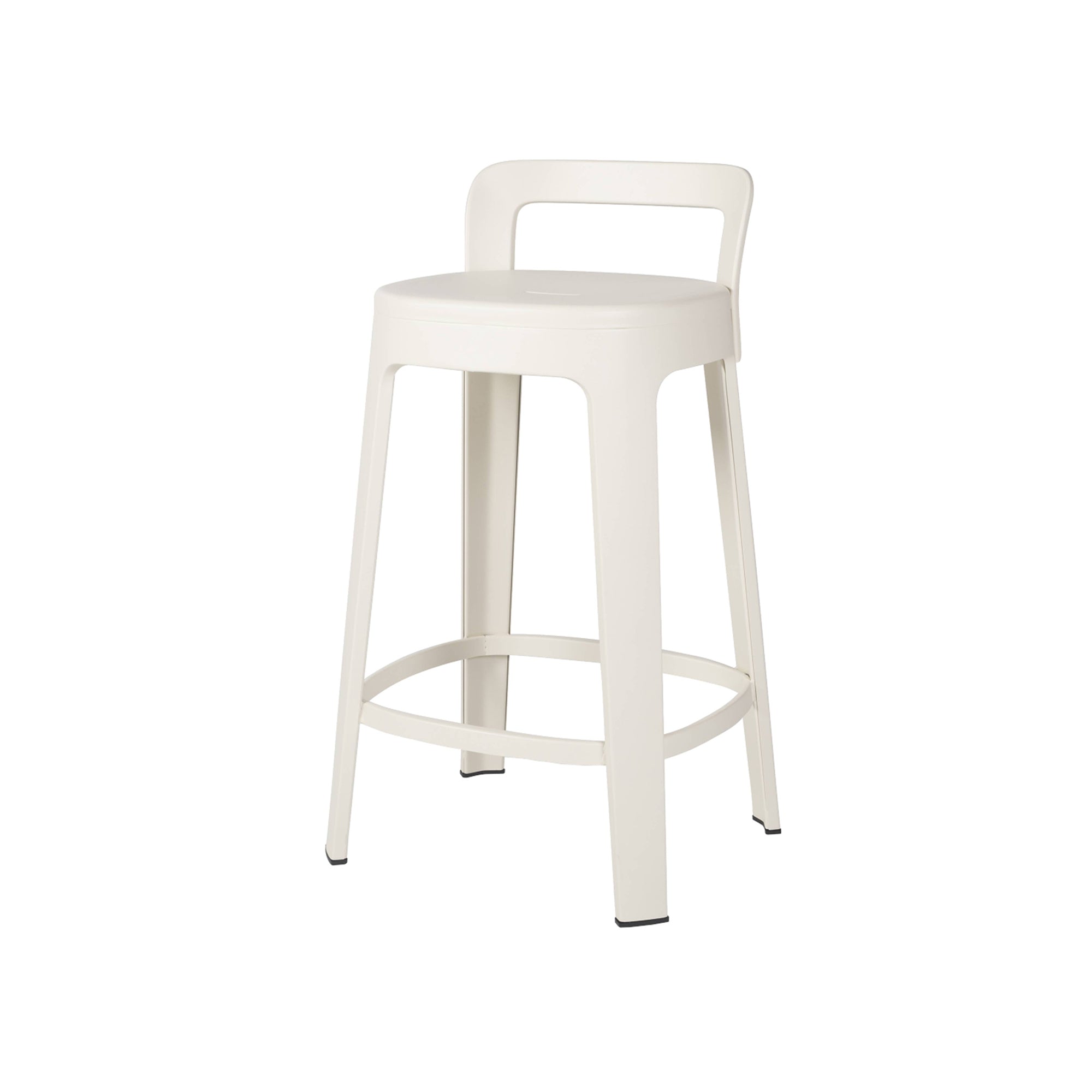 Ombra Bar + Counter Stool with Backrest: Counter + White