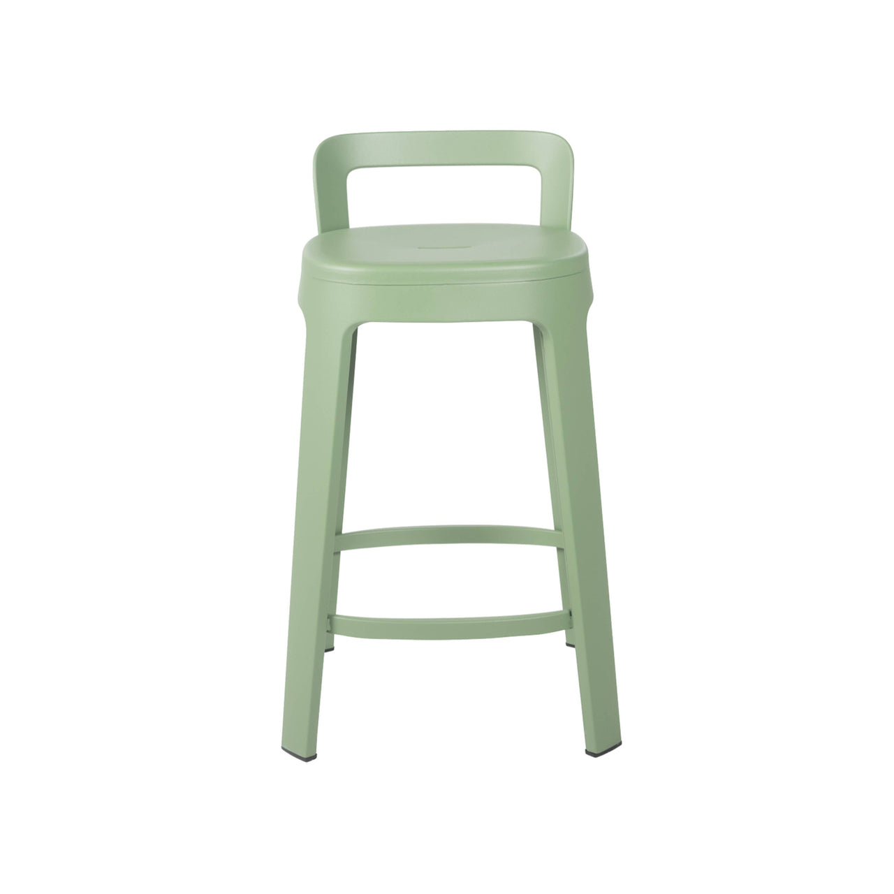 Ombra Bar + Counter Stool with Backrest: Counter + Green