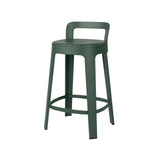 Ombra Bar + Counter Stool with Backrest: Counter + Green