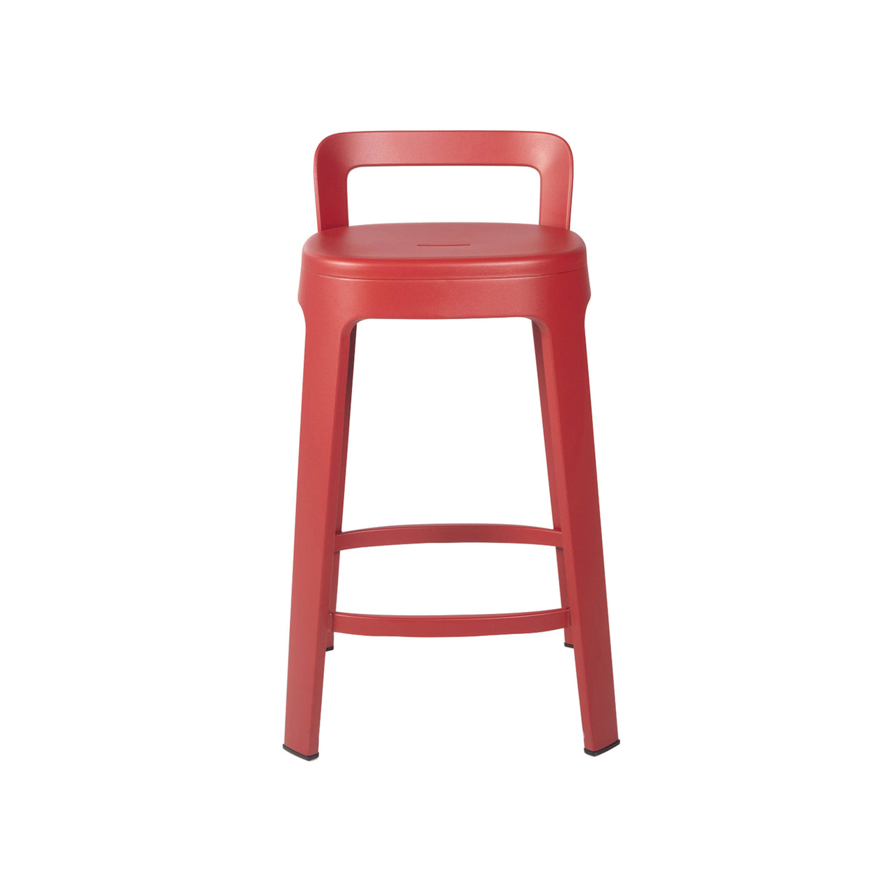 Ombra Bar + Counter Stool with Backrest: Counter + Red