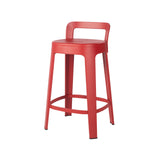 Ombra Bar + Counter Stool with Backrest: Counter + Red