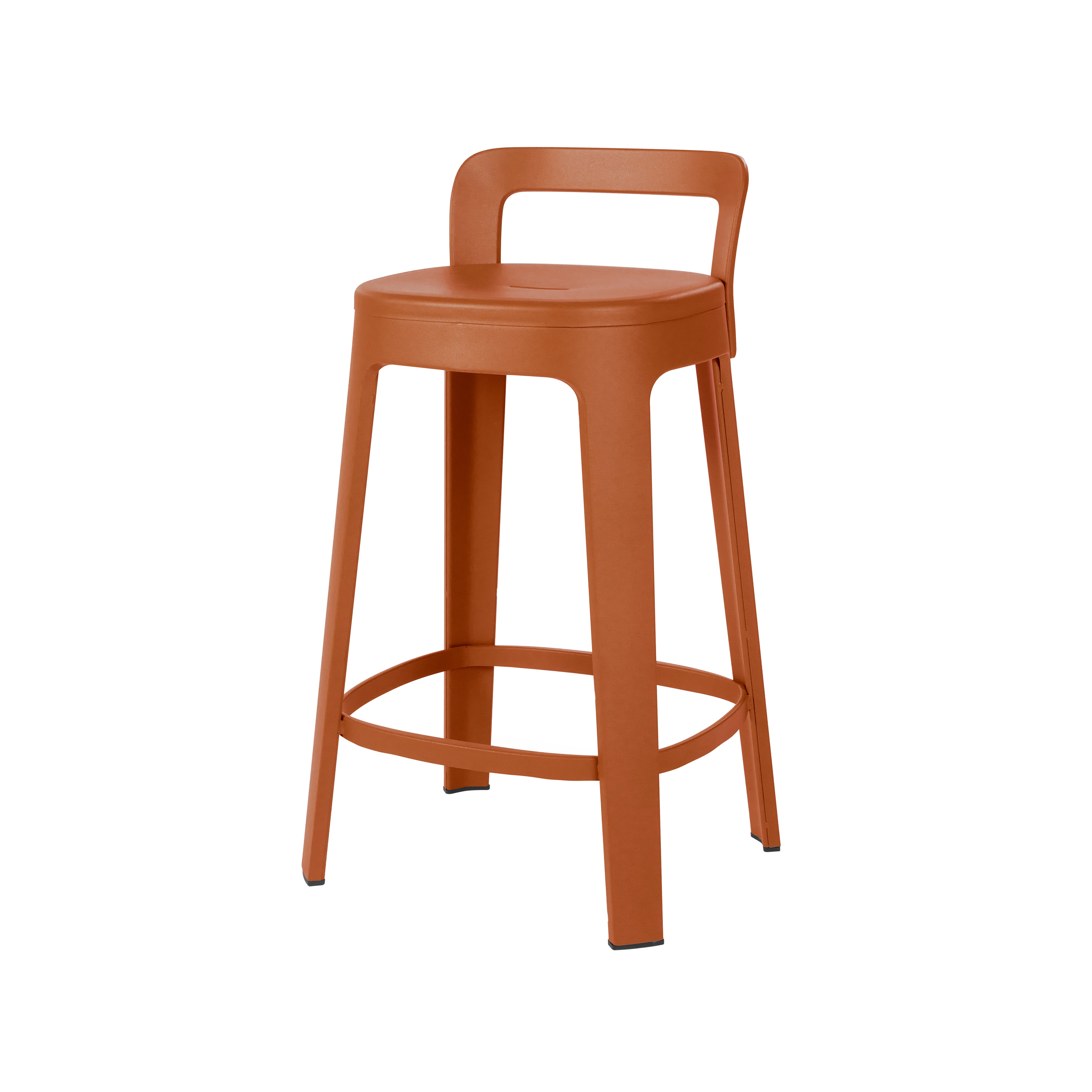 Ombra Bar + Counter Stool with Backrest: Counter + Terracotta