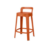 Ombra Bar + Counter Stool with Backrest: Counter + Terracotta
