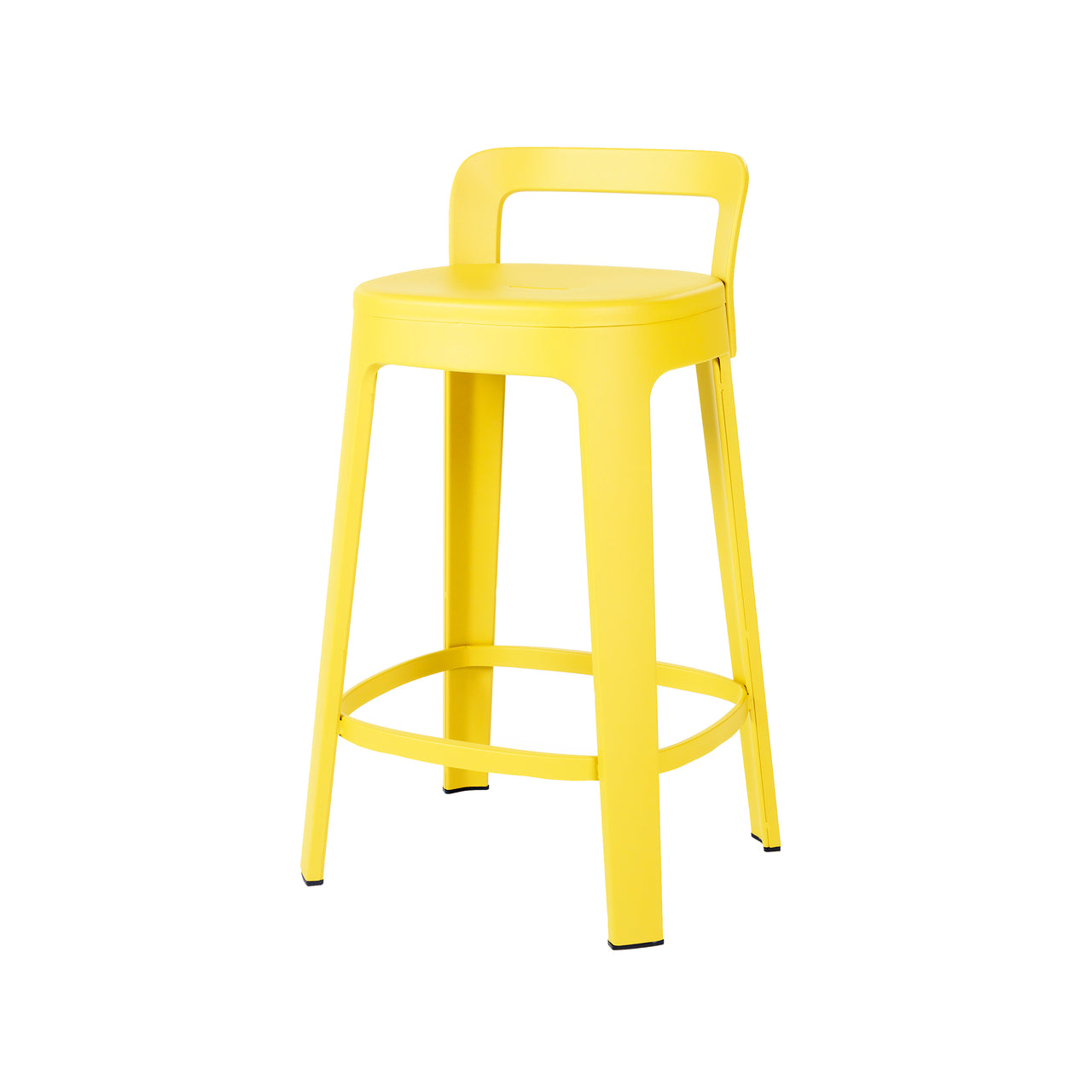 Ombra Bar + Counter Stool with Backrest: Counter + Yellow