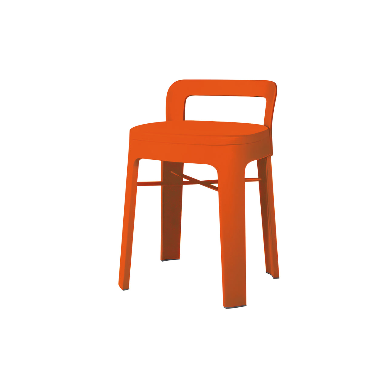 Ombra Stool with Backrest: Pure Orange